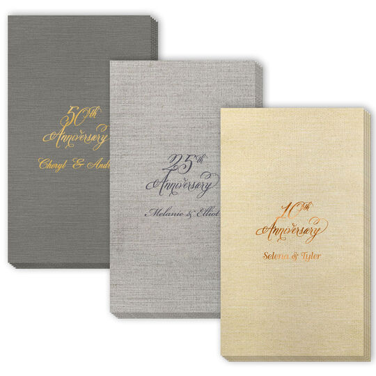 Pick Your Elegant Anniversary Year Bamboo Luxe Guest Towels